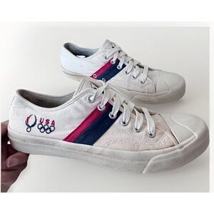 vintage 90s Polo Ralph Lauren closing ceremony Olympic Canvas Sneakers Shoes 8.5